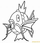 Magikarp Pokemon Pages Coloring Cartoons sketch template