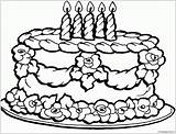 Cake Birthday Coloring Adults sketch template