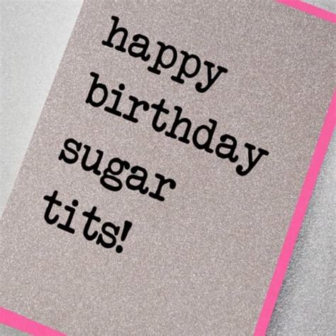 Trouva Happy Birthday Sugar Tits Sparkly Card