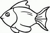 Fish Coloring Pages Simple Color Outline Drawing Drawings Print Line Goldfish Google sketch template