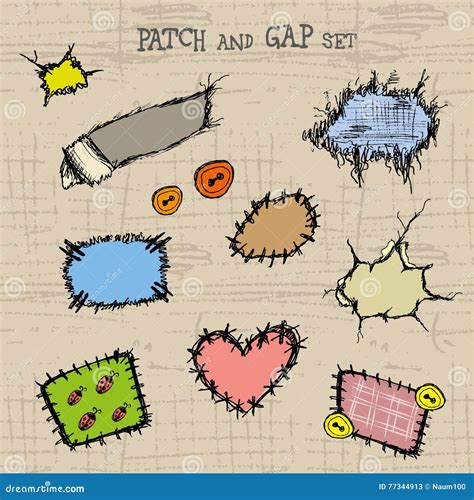 hand drawn patches stock illustration illustration  patched