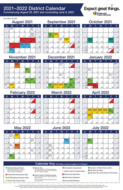 pittsburgh public schools calendar