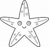 Starfish Star Line Outline Fish Coloring Clip Sea Clipart Drawing Pages Template Cute Sweetclipart Animal Printable Cliparts Ocean Kids Creatures sketch template