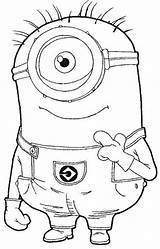 Coloring Minions Pages Minion Despicable Print Template Getcoloringpages Printable Bob sketch template