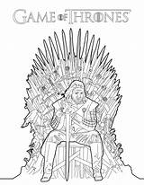 Thrones Game Coloring Book Stark Pages Ned Throne Printable Color Iron Games Coloriage Official Sitting Books Martin Colouring Fer Release sketch template