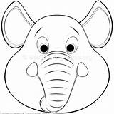 Animal Mask Elephant Face Coloring Pages Animals Printable Animales Masks Template Mascaras Mascara Para Colorear Faces Getcoloringpages Kids Infantiles Fiesta sketch template