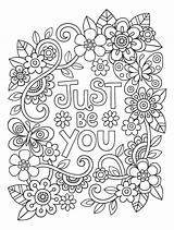 Coloring Pages Color Quotes Inspirational Adult Colouring Printable Quote Adults Kids Happy Related Sheets Notebook Book Print Google Books Flower sketch template