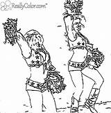 Cowboys Cheerleader Cheerleading Cheerleaders Dcc Megaphone Getcolorings Birijus Dxf Giants Bargain sketch template