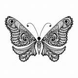 Zentangle Butterfly 3axis Vector sketch template