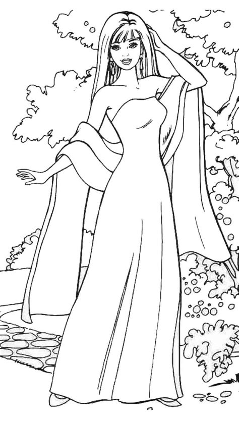 cartoon barbie coloring page coloring home