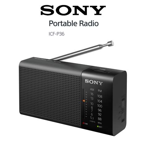 sony icf p portable amfm radio powered    aa batteries  dedicated headphone socket