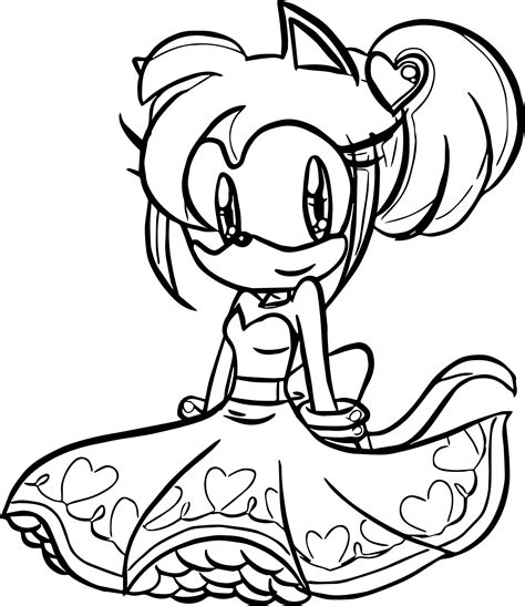 sonic  amy coloring pages awesome  princess amy rose coloring