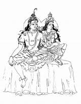 Shiva Hindu Mythology Parvati Gods Goddesses sketch template