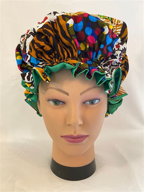 African Print Bonnet Satin Bonnet Natural Hair Bonnets For Etsy