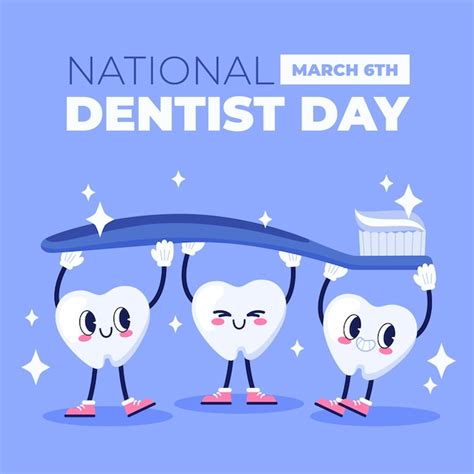 premium vector flat national dentists day illustration