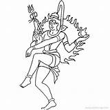 Shiva Lord Shivratri Arms sketch template