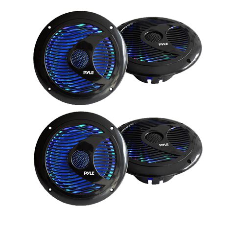 watts marine boat stereo speakers wmulti color led ligth  ebay