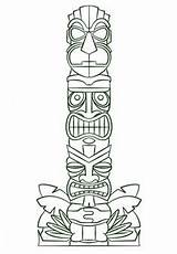 Tiki Coloring Pole Pages Printable Totem Mask Drawing Hawaiian Easy Tribal Draw Tattoo Paintingvalley Drawings Hawaii Crafts Worksheet Visit Print sketch template