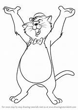 Aristocats Cat Scat Draw Drawing Step Cartoon sketch template