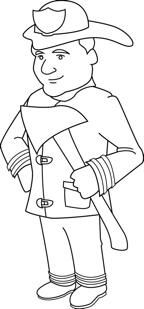 firefighter coloring page  clip art