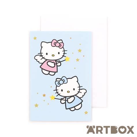 buy sanrio  kitty angel pair blue mini greeting card  artbox