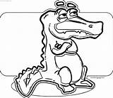 Coloring Alligator Crocodile Well Wecoloringpage Pages sketch template