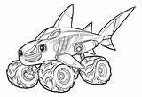 Monster Shark Truck Coloring Pages Blaze Machines Kids Printable Jam Police Logo El sketch template