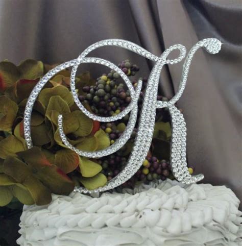 5 5 Monogram Wedding Cake Topper In Any Letter A B C D E