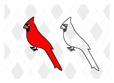 cardinal bird cut file svg studio   jpg original design  etsy