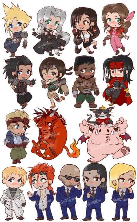 Final Fantasy Vii Chibis~ Cloud Strife Sephiroth Tifa