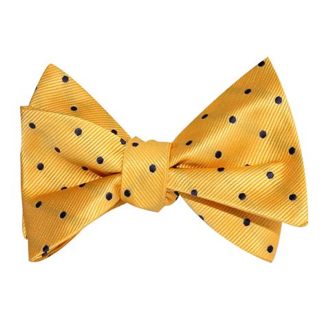 yellow bow tie untied  polka dots mens  tied bowties  otaa
