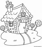 Coloring House Gingerbread Pages Printable sketch template