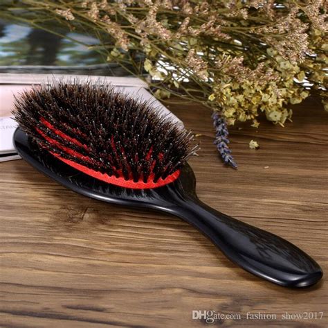black boar bristle hair brush scalp massage brush for hair