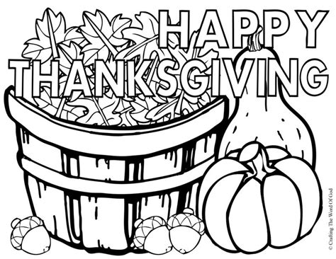 happy thanksgiving  coloring page crafting  word  god
