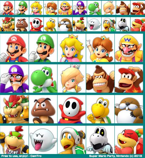 nintendo switch super mario party character icons  spriters