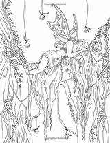 Coloring Pages Fairy Adult Books Fantasy Colouring Fairies Forest Printable Magical Enchanted Coloriage Selina Book Fenech Adults Forests Color Sheets sketch template