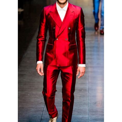 custom  shiny red groom suit bespoke glossy red double breasted