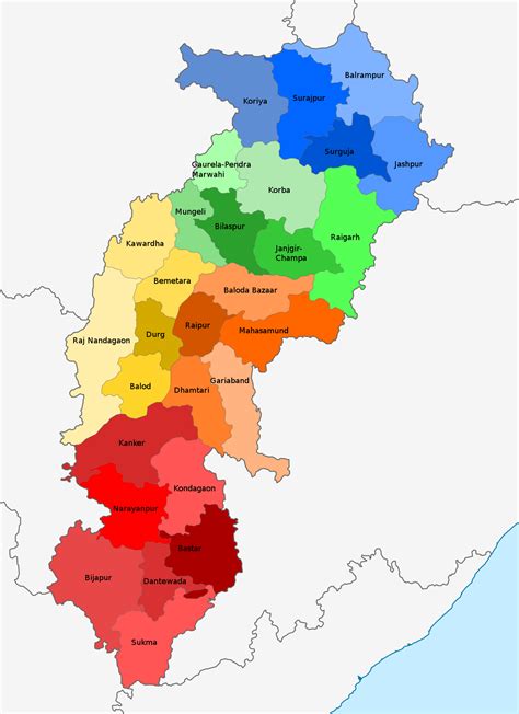 list  districts  chhattisgarh wikipedia chhattisgarh india world map maps aesthetic