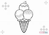 Cream Coloring Cone Ice Pages Cones Getdrawings Getcolorings Drawing Kids sketch template