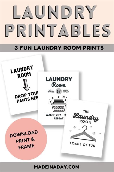 printable laundry room signs    day