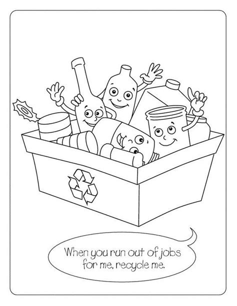 recycling coloring page  kids  printable picture