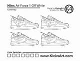 Nike Force Air Off Zip Tie Af1 sketch template