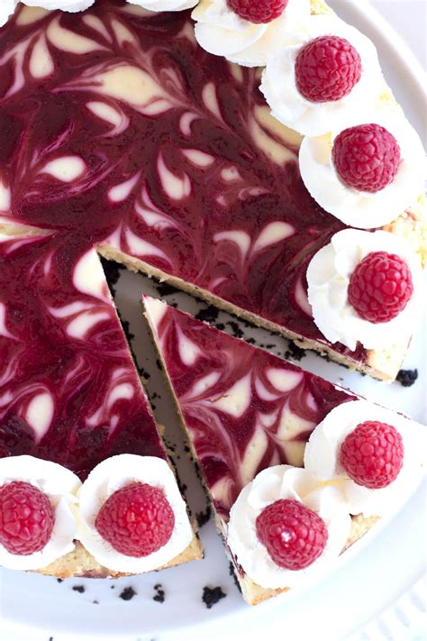White Chocolate Raspberry Cheesecake Is Sweet And Creamy Swirled With