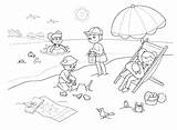 Coloring Summer Beach Scene Pages Print Blank Getcolorings Colouring Printable sketch template