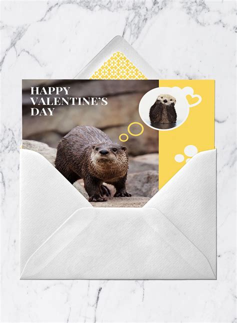 cute otter valentine s day card template valentines day card