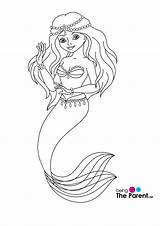 Mermaid Coloring Pages Color Princess Adult Pag sketch template