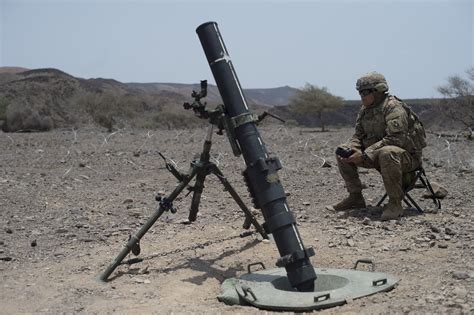 army brings  boom soldiers conduct mortar fire training combined joint task force