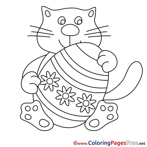 cat  egg coloring sheets easter