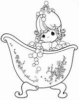 Coloring Pages Precious Girl Party Kids Sleepover Pajama Stamps Adult sketch template