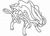 Pokemon Suicune Coloring Pages Legendary Drawing Sheets Print Getdrawings Color Colorare Da sketch template